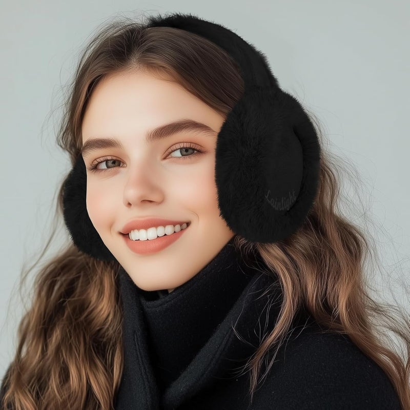 Lainlight Store Ear Muffs for Winter Women Faux Fur Warm Earmuffs Foldable Cute Fuzzy Ear Warmers - Image 5